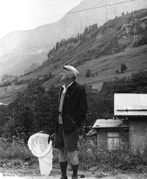 VN in Loèche-les-Bains, Switzerland, 1965. “I go up mountains in pursuit of butterflies, and find just before the timberline a region that corresponds to the Russia of my youth” (Qtd. by Appel 209).